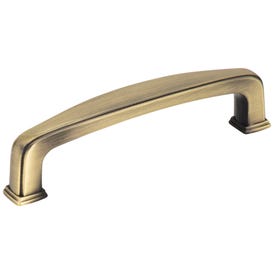 96 mm Center-to-Center Brushed Antique Brass Square Milan 1 Cabinet Pull