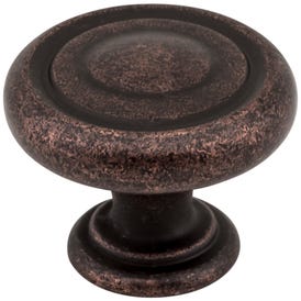 1-1/4" Diameter Distressed Oil Rubbed Bronze Bremen 1 Cabinet Knob