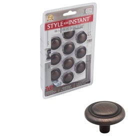 1-1/4" Diameter Brushed Oil Rubbed Bronze Button Vienna Retail Packaged Cabinet Mushroom Knob