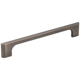 160 mm Center-to-Center Brushed Pewter Asymmetrical Leyton Cabinet Pull
