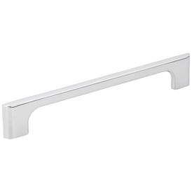 160 mm Center-to-Center Polished Chrome Asymmetrical Leyton Cabinet Pull