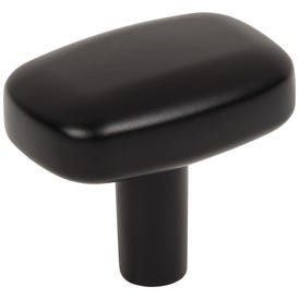 1-1/2" Rounded Rectangle Overall Length Matte Black Loxley Cabinet Knob