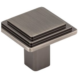 1-1/4" Overall Length Brushed Pewter Square Calloway Cabinet Knob