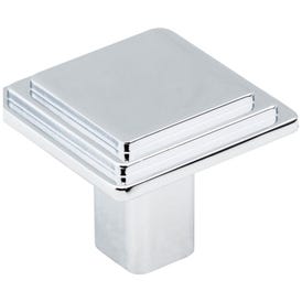 1-1/4" Overall Length Polished Chrome Square Calloway Cabinet Knob