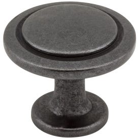 1-1/4" Diameter Gun Metal Round Button Gatsby Cabinet Knob