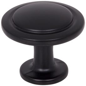 1-1/4" Diameter Matte Black Round Button Gatsby Cabinet Knob