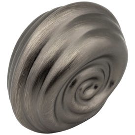 1-1/4" Overall Length Brushed Pewter Lille Cabinet Knob