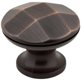 1-3/16" Diameter Brushed Oil Rubbed Bronze Faceted Geometric Drake Cabinet Knob