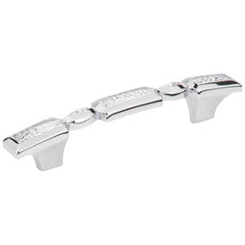 96 mm Center-to-Center Polished Chrome Hammered Texture Solana Cabinet Pull
