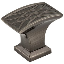 1-1/2" Overall Length Brushed Black Nickel Rectangle Geometric Pattern Aberdeen Cabinet Knob