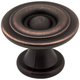 1-3/16" Diameter Brushed Oil Rubbed Bronze Button Syracuse Cabinet Knob