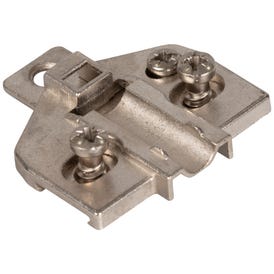 Heavy Duty 2 mm Screw Adj 3 Hole Zinc Die Cast Plate with Euro Screws for 700, 725, 900 and 1750 Series Euro Hinges