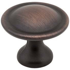 1-1/8" Diameter Brushed Oil Rubbed Bronze Button Watervale Cabinet Mushroom Knob