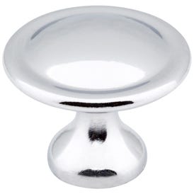 1-1/8" Diameter Polished Chrome Button Watervale Cabinet Mushroom Knob