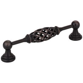 128 mm Center-to-Center Brushed Oil Rubbed Bronze Birdcage Tuscany Cabinet Pull