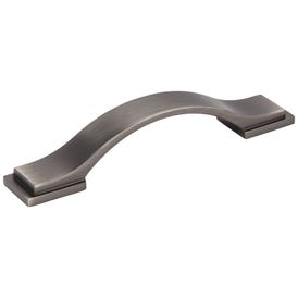 96 mm Center-to-Center Brushed Pewter Strap Mirada Cabinet Pull