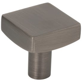 1-1/8" Overall Length Brushed Pewter Square Dominique Cabinet Knob