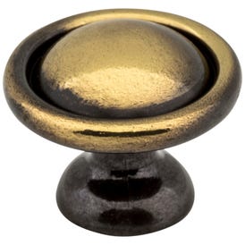 1-3/16" Diameter Antique Brass Kingsport Cabinet Mushroom Knob