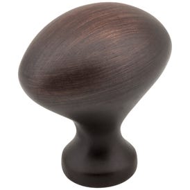 1-1/8" Overall Length Brushed Oil Rubbed Bronze Oval Merryville Cabinet Knob