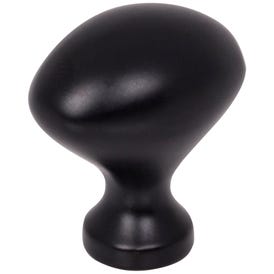 1-1/8" Overall Length Matte Black Oval Merryville Cabinet Knob