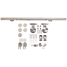 Barn Door Hardware Kit Contemporary Bar with Soft-close Stainless Steel 6 ft Length - Retail Packaged