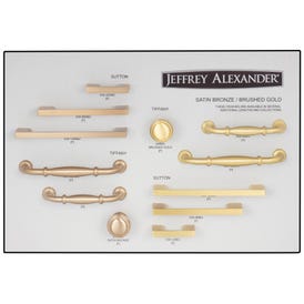 Jeffrey Alexander Satin Bronze and Brushed Gold Designer Grey Display