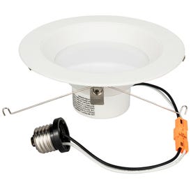 900 Lumen 6" Trimmed Retro-Fit Recessed Can Light Single-White,