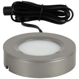180 Lumens/Fixture 12-Volt Puck Light, Single-White, Direct-Wire or Barrel Connection