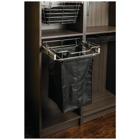 Dark Bronze 18" Deep Pullout Canvas Hamper with Removable Laundry Bag