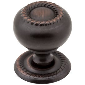 1-1/4" Diameter Brushed Oil Rubbed Bronze Rope Rhodes Cabinet Knob