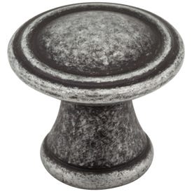 1-3/16" Diameter Distressed Antique Silver Chesapeake Cabinet Knob