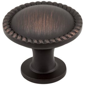 1-1/4" Diameter Brushed Oil Rubbed Bronze Round Rope Detailed Lindos Cabinet Knob